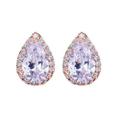 Swarovski-druppel-Oorbellen-Rose