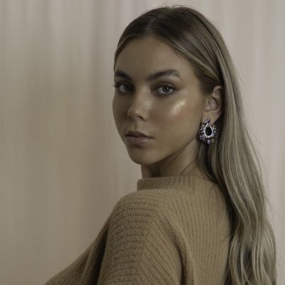 Zilverkleurige Swarovski Regenboog Oorbellen