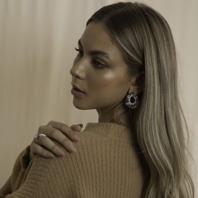 Zilverkleurige Swarovski Regenboog Oorbellen