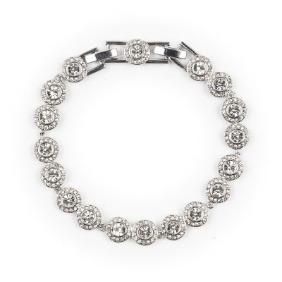 Zilverkleurige Swarovski Circles Armband