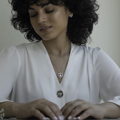 Silver Plated Swarovski hart ketting