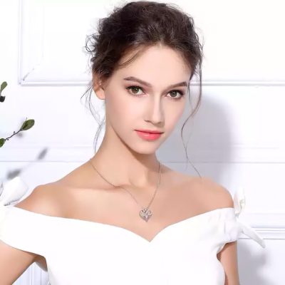 Swarovski Silver Plated Roze Infinity Hart Ketting