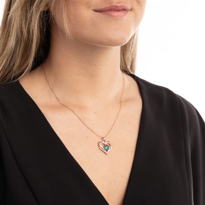 Gold Plated Swarovski hart ketting groen